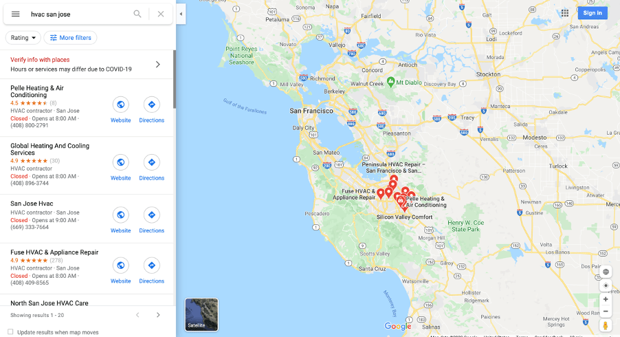 Выдача Google Maps на компьютерах