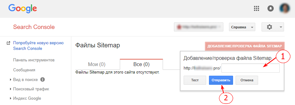 Sitemap Search Console